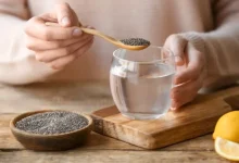 دانه چیا با آب جوش